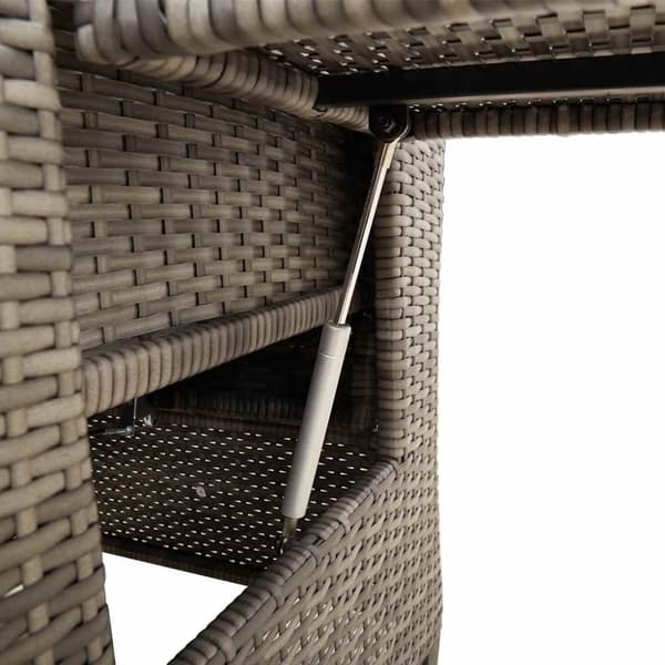 vidaXL havestol med lænefunktion og sidebord polyrattan grå