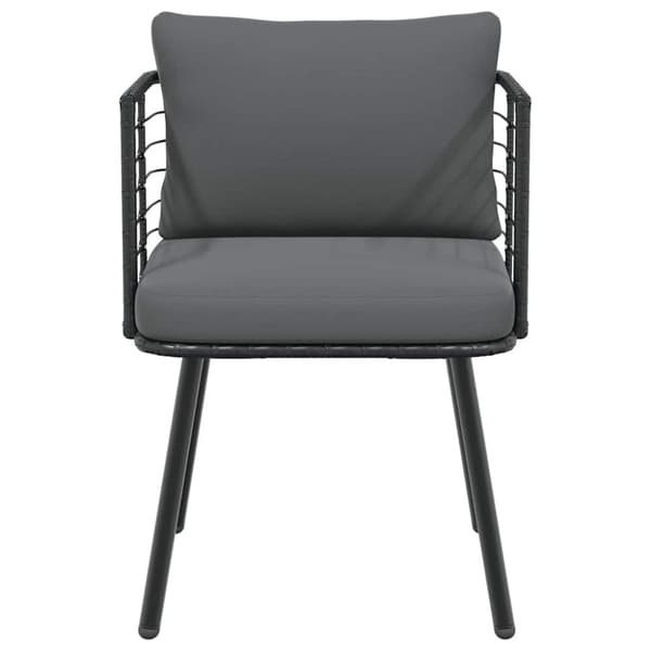vidaXL havestol med hynder polyrattan sort