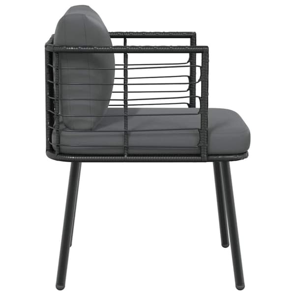 vidaXL havestol med hynder polyrattan sort