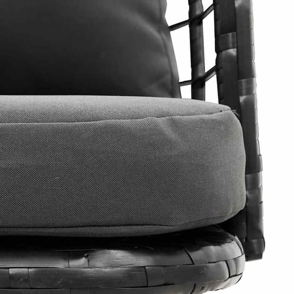 vidaXL havestol med hynder polyrattan sort