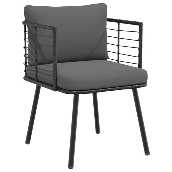 vidaXL havestol med hynder polyrattan sort