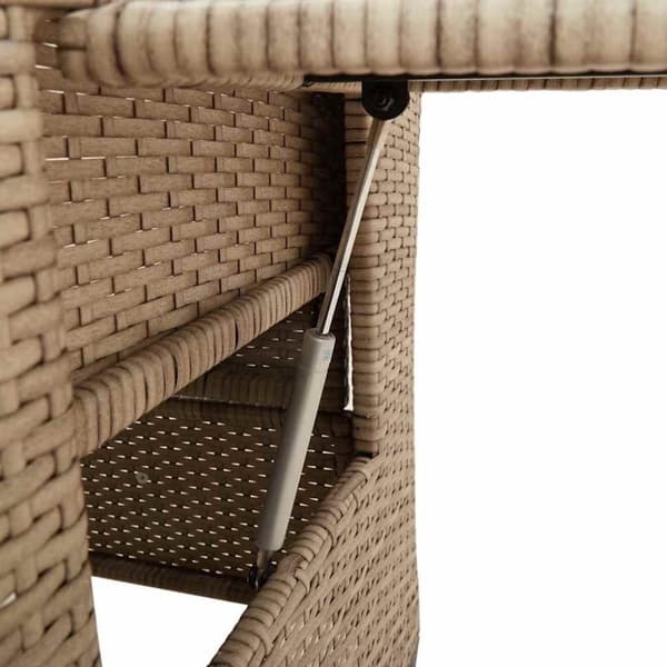 vidaXL Fällbar trädgårdsstol med sidobord beige konstrotting