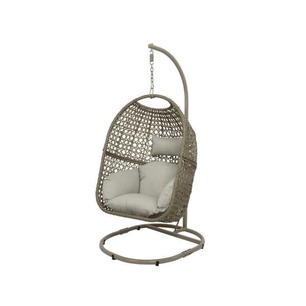 Hängande trädgårdsäggstol - JARDIDECO - Royan - Brun - Metall - 95 x 95 x 195 cm