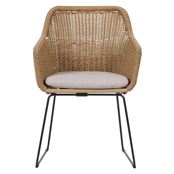 4 x Sif trädgårdsstol polyrattan med kudde svart, natur.