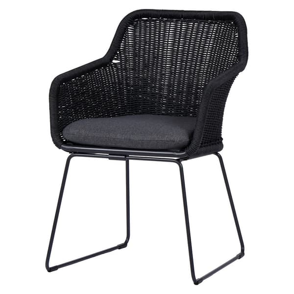 4 x  Sif havestol Polyrattan med hynde sort,grå.