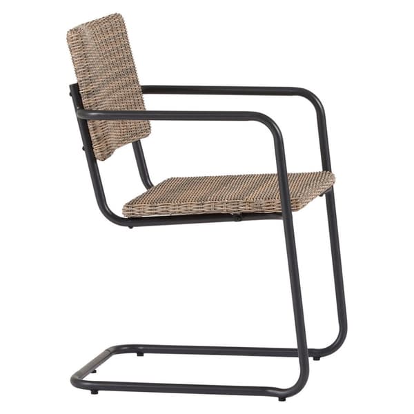 Camille hagestol polyrattan svart, natur.