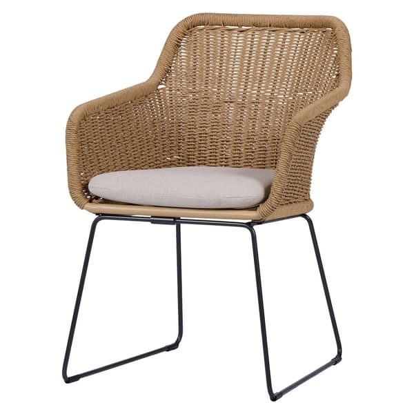 4 x Sif hagestol polyrattan med pute svart, natur.