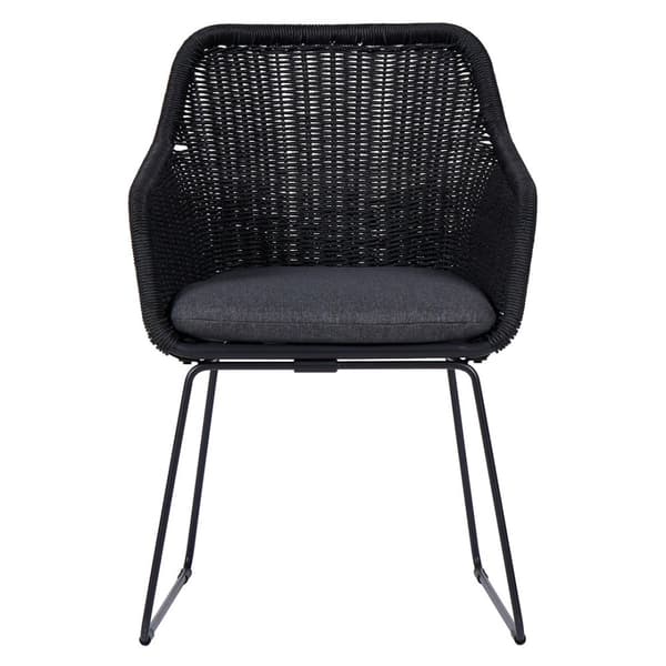4 x Sif hagestol polyrattan med pute svart, grå.
