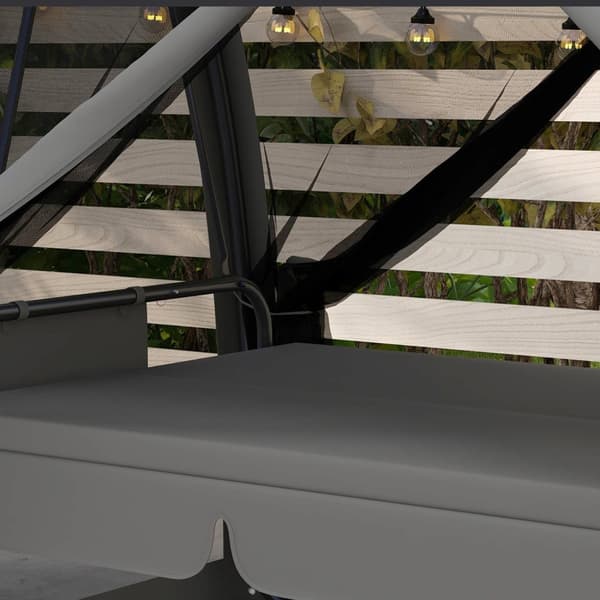 Rootz 3 Seater Patio Swing -tuoli - kuistilla swing - ulkoilma - hyttysverkon suojaus - 240 cm x 140cm x 197cm