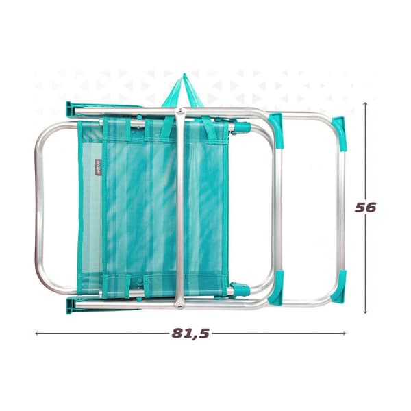 Polstrede Campingstol Colorbaby Mediterran 56 x 50 x 88 cm Turkisblå Hvid