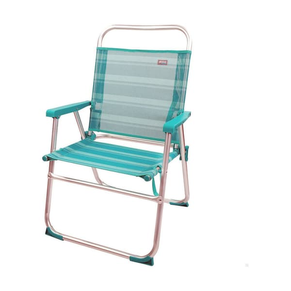 Polstrede Campingstol Colorbaby Mediterran 56 x 50 x 88 cm Turkisblå Hvid