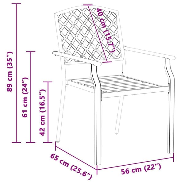 vidaXL Have Stol Mørkegrå Metal Standard Holdbar