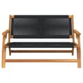 Miniatyrbilde 6 av 11: vidaXL Hagebenk svart 76x122x73 cm solid akasietre