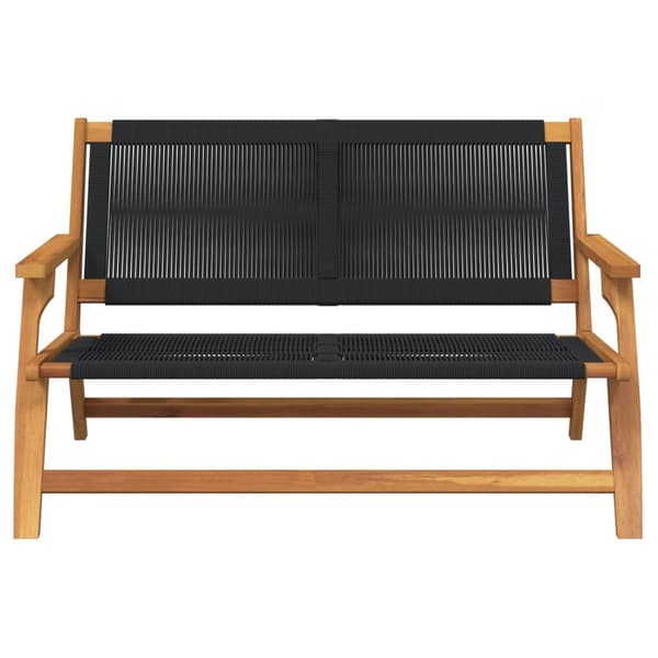 vidaXL Hagebenk svart 76x122x73 cm solid akasietre