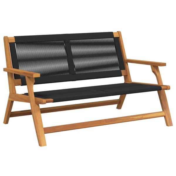 vidaXL Hagebenk svart 76x122x73 cm solid akasietre