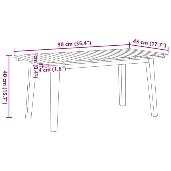 vidaXL Hagemøbler med Bord 5 deler Beige Massivt Akasietre