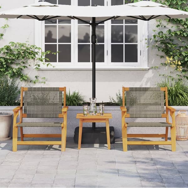 vidaXL Hagemøbler 2 stk Grå 76x67x73.5 cm Solid Akasietre