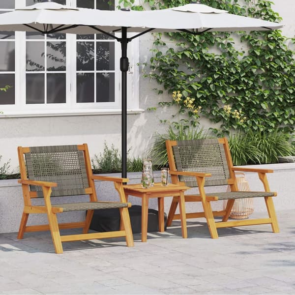 vidaXL Hagemøbler 2 stk Grå 76x67x73.5 cm Solid Akasietre