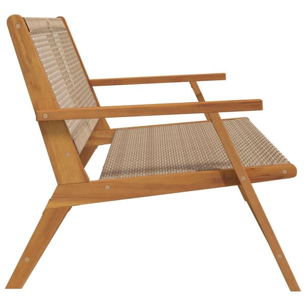 vidaXL puutarhapenki Beige 122x76x73.5 cm Täysi akaasiapuu