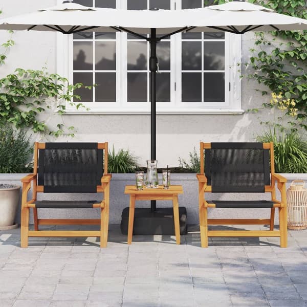 vidaXL Hagemøbler 2 stk Svart 67x77x73 cm Massivt Akasietre
