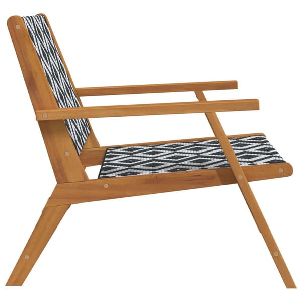vidaXL Hagemøbler 2 stk Svart og Hvit 76x67x73 cm Massivt Akasietre