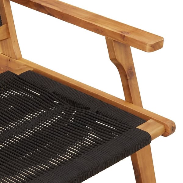 vidaXL Hagemøbelset med bord, 3 deler, svart, solid akasietre