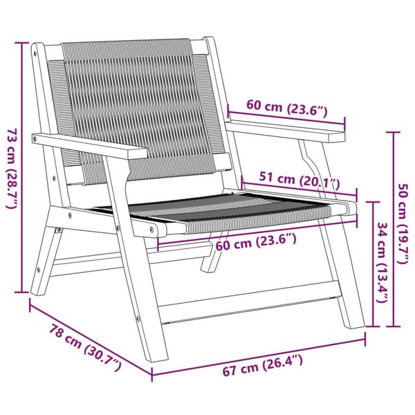 vidaXL Hagemøbelset med bord, 3 deler, svart, solid akasietre