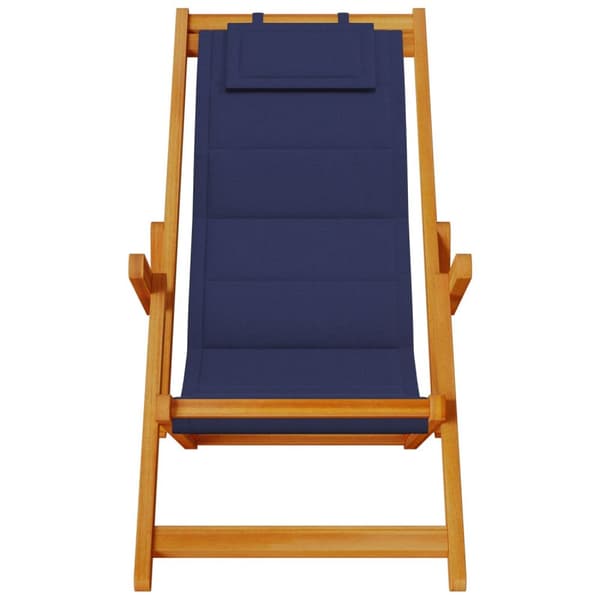 vidaXL Sammenleggbare Strandstoler 2 stk Blå Massivt Akasietre & Textilene