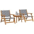 Miniatyrbillede 3 af 11: vidaXL Sæt af 2 Sort & Hvid, Teak Look Akacietræ, Rattan