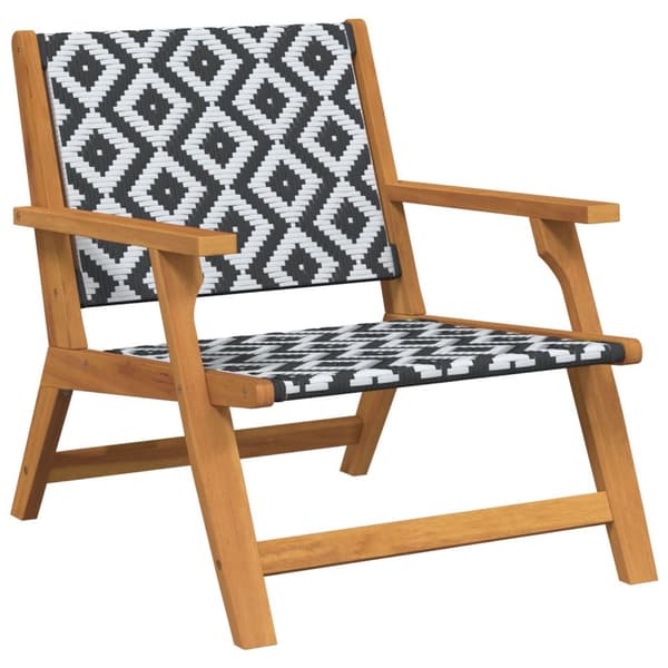 vidaXL Sæt af 2 Sort & Hvid, Teak Look Akacietræ, Rattan