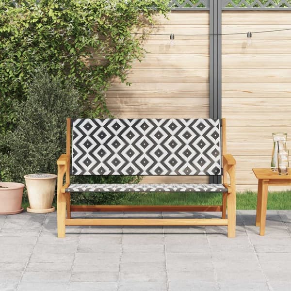 vidaXL hagebenk svart og hvit 122x76x73,5 cm solid akasietre