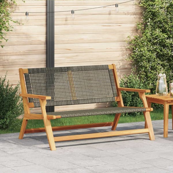 vidaXL Hagebenk Grå 122x76x73.5 cm Solid Akasietre