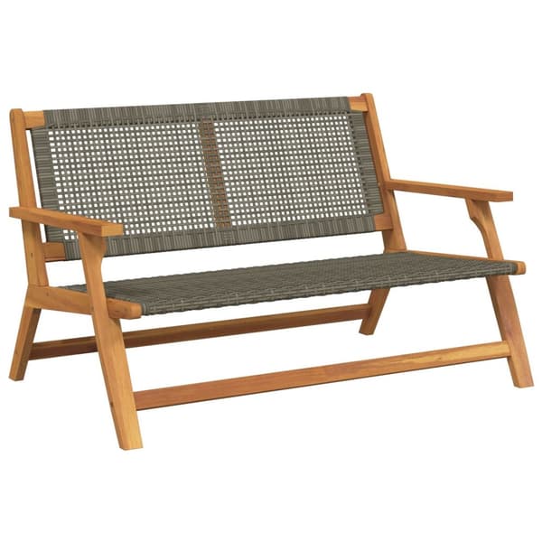 vidaXL Hagebenk Grå 122x76x73.5 cm Massivt Akasietre