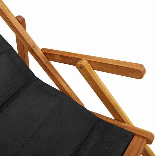 vidaXL Sammenleggbar strandstol med armlener svart akasietre tekstil