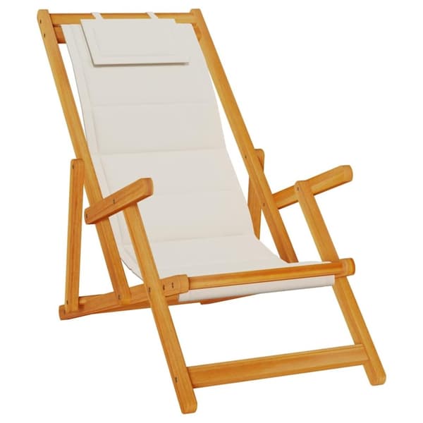 vidaXL sammenklappelig strandstol med armlæn akacietræ&Textilene