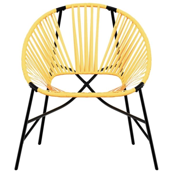 vidaXL haveæg stol polyrattan sort og gul