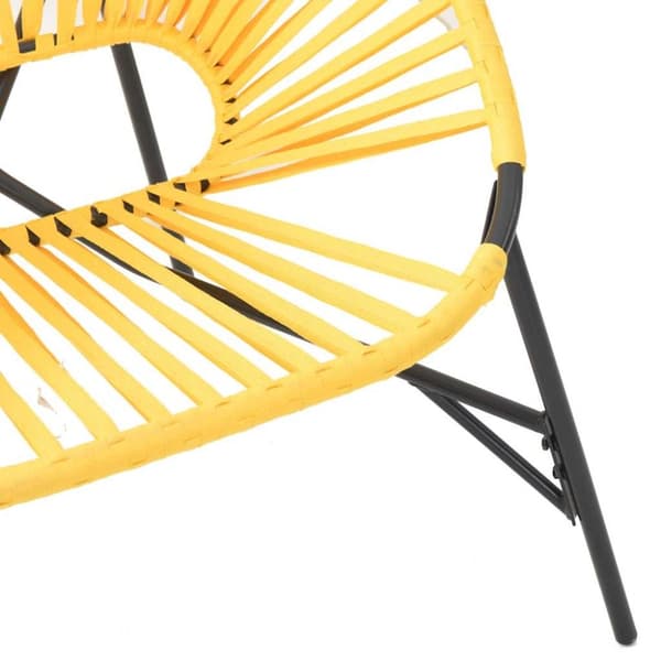 vidaXL haveæg stol polyrattan sort og gul