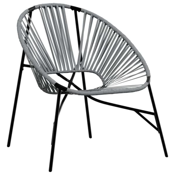 vidaXL haveæg stol polyrattan sort og lysegrå