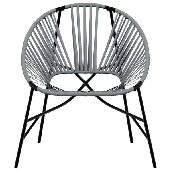 vidaXL haveæg stol polyrattan sort og lysegrå