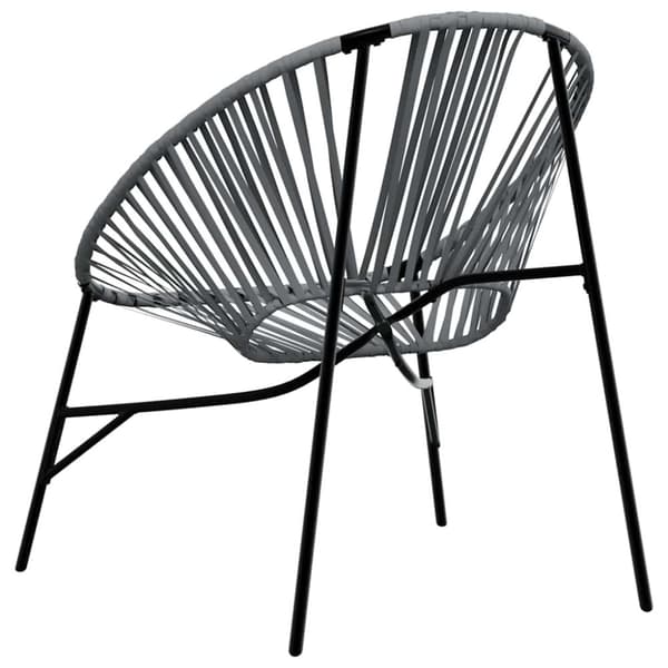 vidaXL haveæg stol polyrattan sort og lysegrå