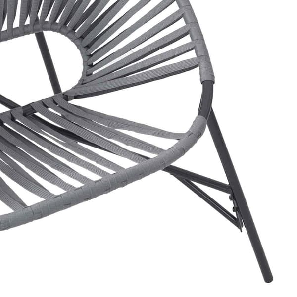 vidaXL haveæg stol polyrattan sort og lysegrå