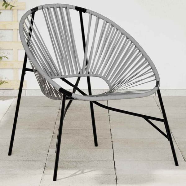 vidaXL haveæg stol polyrattan sort og lysegrå