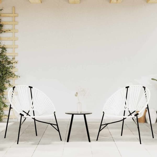 vidaXL haveæg stol polyrattan sort og hvid