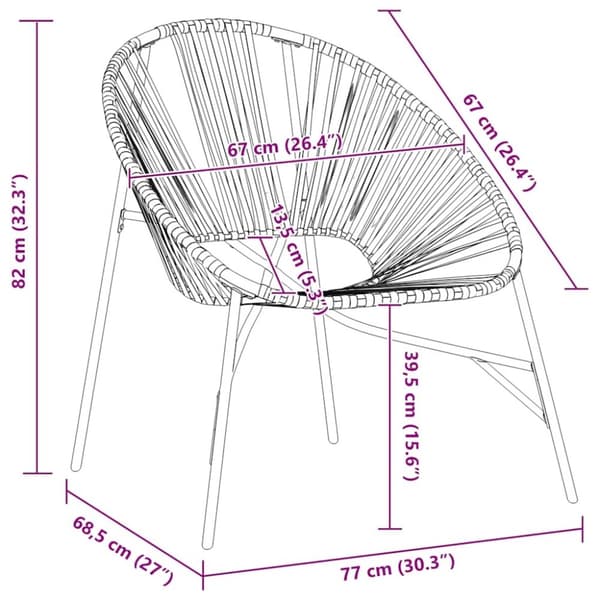 vidaXL haveæg stol polyrattan sort og hvid