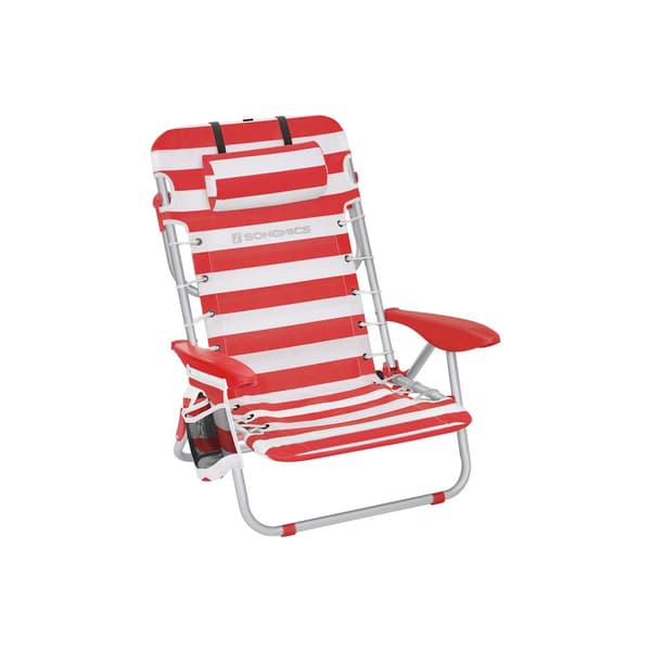 Strandstol, SONGMICS, 68x63x75 cm, Röd.