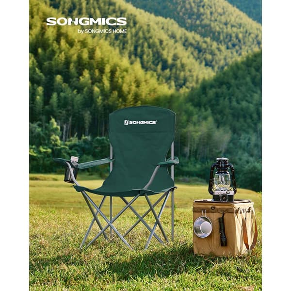 Campingstol, SONGMICS, 54x86x97 cm, Mørkegrøn