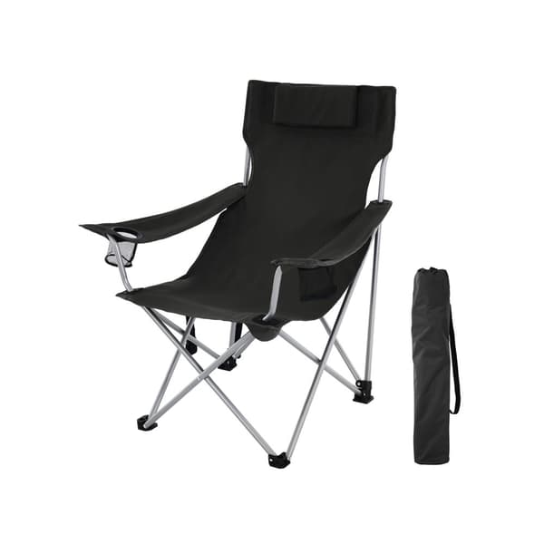 Campingstol, Fällstol, Svart, 81x70x91 cm