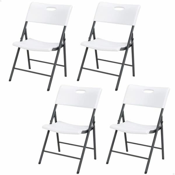 Folding Chair Lifetime Valkoinen 4 osaa 50 x 58 x 83 cm