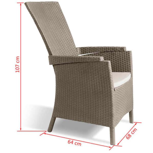 Keter Vermont Cappuccino liggande trädgårdsstol 238449 420019