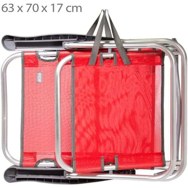 Låg hopfällbar stol 5 POSITIONER, 108x60x78cm-Aluminium/Textilene,